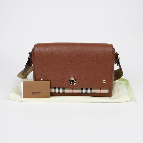 Vintage Check Leather Note Crossbody Bag
